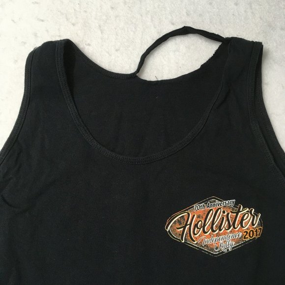 #L 70th Anniversary Hollister Independence Rally 2017 T Shirt Top Tank Black - Picture 3 of 9